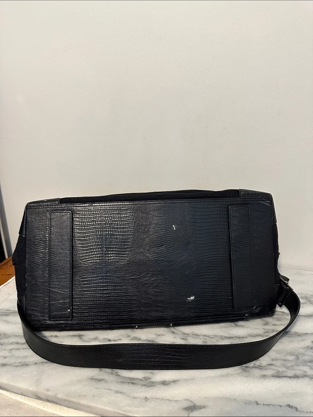 Vintage Braun Buffel Germany Black Monogram Jacquard Boston Bowling Bag lock key